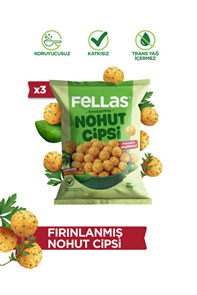 Fellas Nohut Cipsi - Mevsim Yeşillikleri (50 g) x 3 Adet