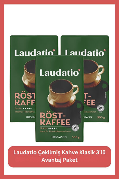 Laudatio Çekilmiş Kahve Klasik 500 gr X3 Adet