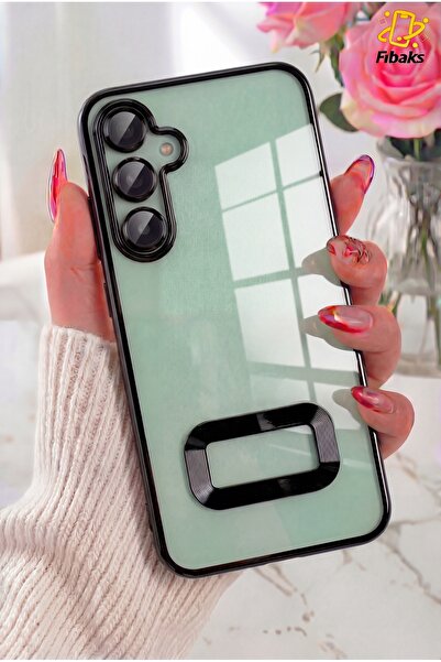 Fibaks Galaxy S23 FE Kılıf Kamera Lens Korumalı Şeffaf Renkli Logo Gösteren P...