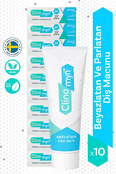Clinomyn Fresh Diş Beyazlatan Ve Parlatan Jel Diş Macunu 75 ml X 10 Adet