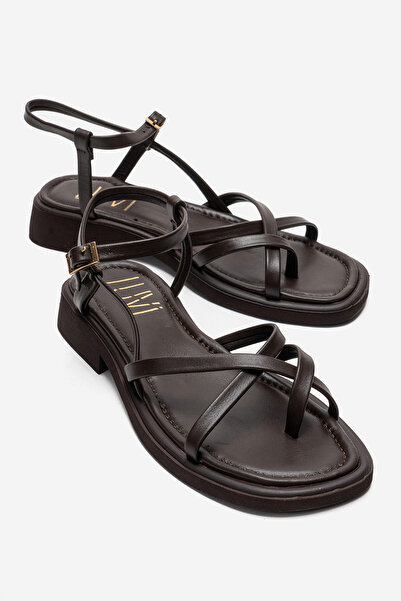 LuviShoes صندل فليب فلوب نسائي من الجلد الطبيعي باللون البني من ANTAS