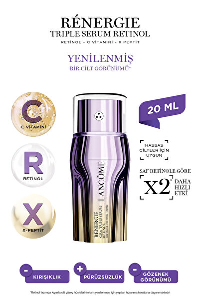 Lancome Renergie Triple Serum Retinol Saf Retinol, Saf C Vitamini, X Peptit 2...