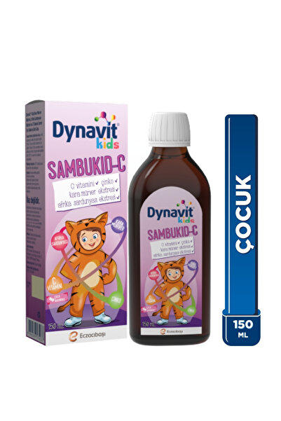 Dynavit Kids Sambukid-C Şurup 150 mL - Çocuklar için Kara Mürver, C Vitamini,...