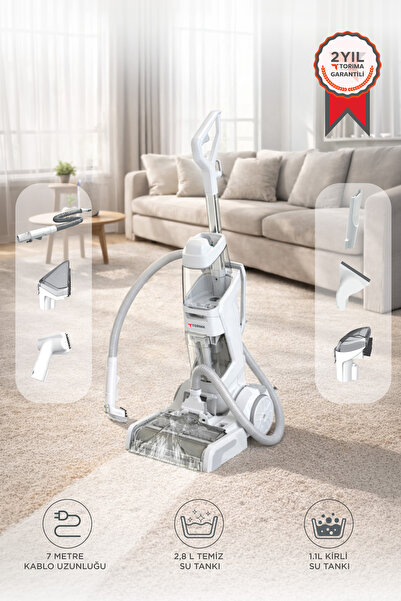 Torima Halı ve Koltuk Yıkama Temizleme Leke Çıkartma Makinesi 800W DHY1000 Beyaz