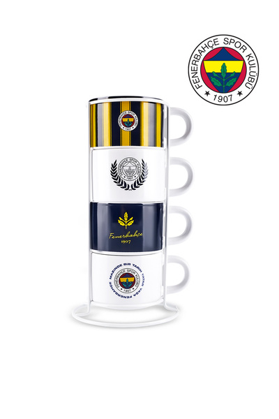 Karaca x Fenerbahçe 4 Kişilik Standlı Çay Fincan Takımı 180 ml