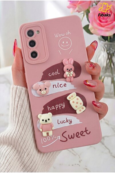 Patterned Camera Protected Rabbit Pink Soft Silicone Cover with Galaxy S21 Fe Case Design