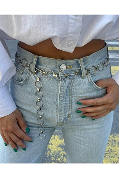 Tina حزام سلسلة حلقة فضية