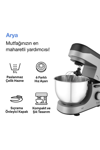 Fakir Arya 1500 Watt Mutfak Şefi - Silver