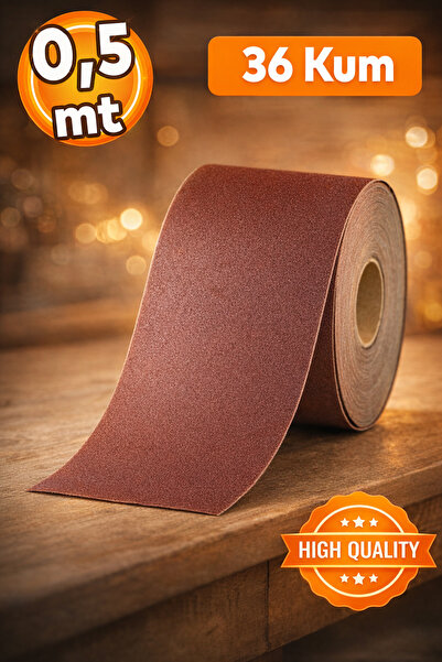 Badem10 Bant Rulo Zımpara 36 Kum Ahşap Metal Zımparası (0.5 METRE)