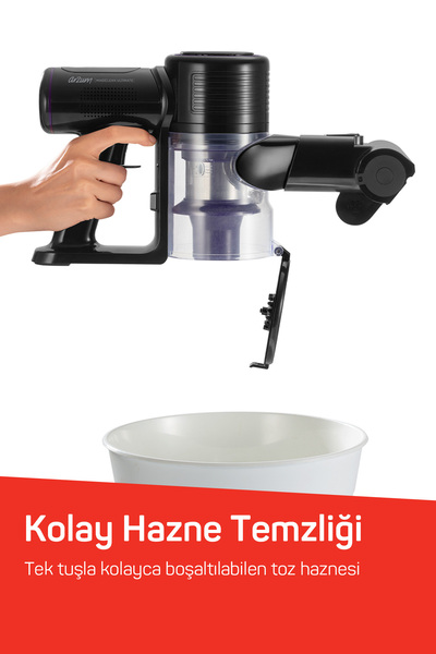 Arzum AR4206 Magiclean Ultimate Dikey Şarjlı Süpürge 300W BLDC Motoru, Mor