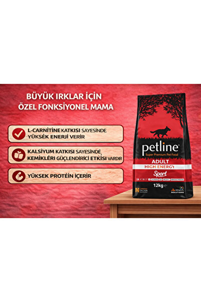 Petline Av Köpekleri Ve Büyük Irk Köpeklere Özel Sport Kuzu Etli Köpek Maması...