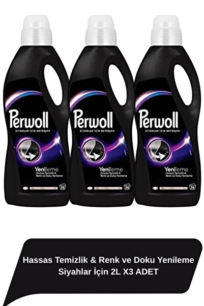 Perwoll Hassas Temizlik, Renk Ve Doku Yenileme Siyahlar İçin 2L X3 Adet