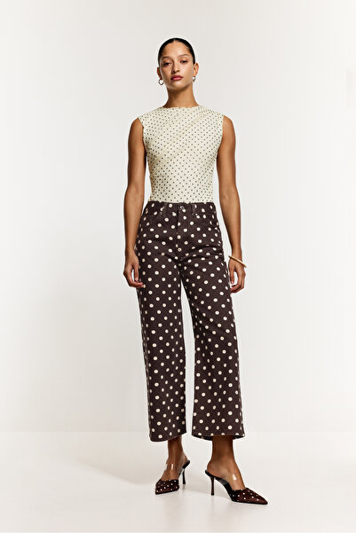 LEFTIES Γυναικεία τζιν κυλότ με πουά