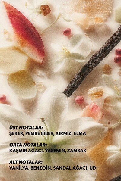Cream Co. Aura Parfüm EDP 50 ML | Vanilyalı Pudralı Kalıcı Kokulu Kadın Parfümü Yasemin Zambak Sandal Ağacı Ud