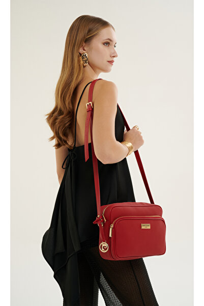 Pierre Cardin Κόκκινη γυναικεία τσάντα χιαστί ώμου 05PO26Y3531