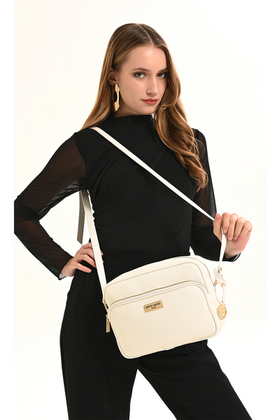 Pierre Cardin Λευκή γυναικεία τσάντα χιαστί ώμου 05PO26Y3531