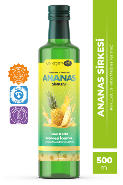 COLLAGEN LIFE Ananas Sirkesi Doğal Fermantasyon Pineapple Vinegar 500 Ml