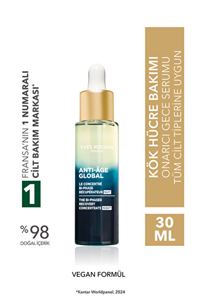 Yves Rocher Gece Serumu-Niasinamid&Hyaluronik Asit-Yaşlanma Karşıtı Bitki Kök...