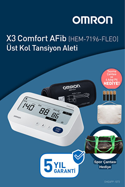 Omron X3 Comfort AFib Üst Koldan Ölçer Dijital Tansiyon Aleti-XLS Çanta Hediyeli
