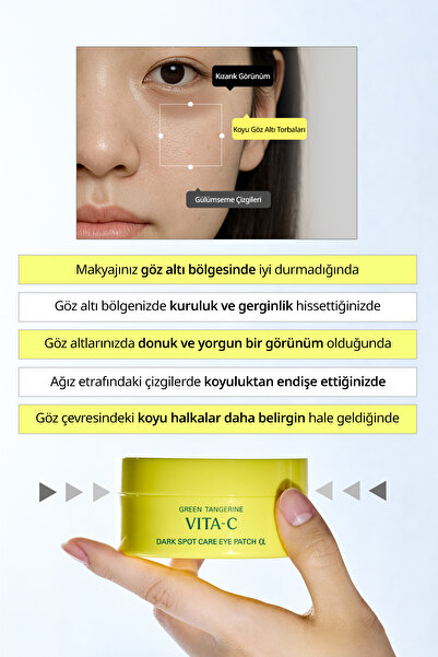 Goodal Yeşil Mandalina Özlü, Aydınlatıcı Göz Altı Maskesi GOODAL Green Tangerine Vita C Eye Gel Patch α