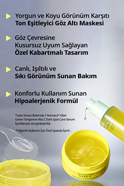 Goodal Yeşil Mandalina Özlü, Aydınlatıcı Göz Altı Maskesi GOODAL Green Tangerine Vita C Eye Gel Patch α