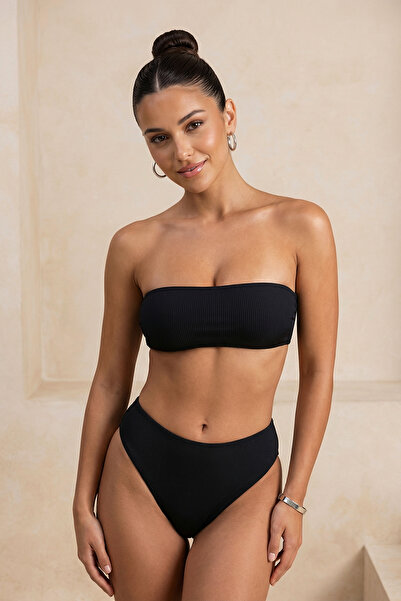 Συλλογή Trendyol Μαύρο υφασμένο ψηλόμεσο κανονικό βασικό κάτω μέρος μπικίνι T...