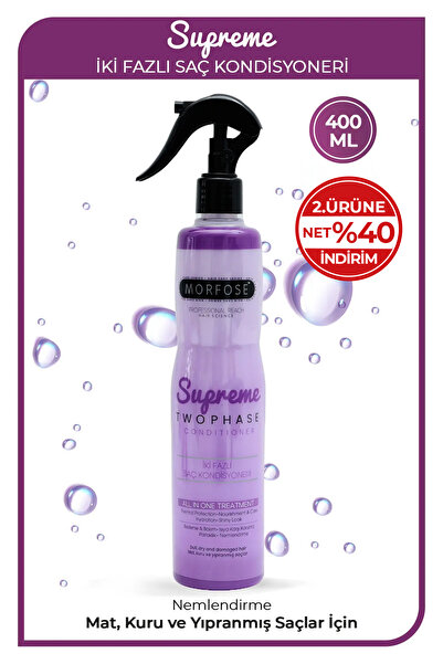 Morfose Çift Fazlı Supreme Fön Suyu 400 ml - Mat, Kuru ve Yıpranmış Saçlar
