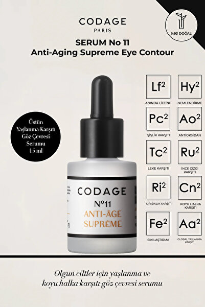 CODAGE PARIS Serum No 11 Anti Aging Supreme Eye Contour - Üstün Yaşlanma Karş...