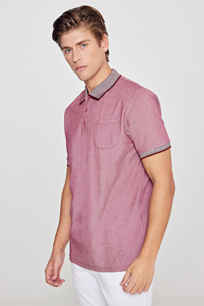 AC&Co / Altınyıldız Classics Ανδρικό μπλουζάκι Claret Red Polo Collar Relaxed...