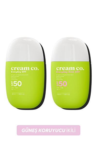 Cream Co. Güneş Koruyucu İkili | Nemlendirici Aydınlatıcı Leke Karşıtı Güneş ...