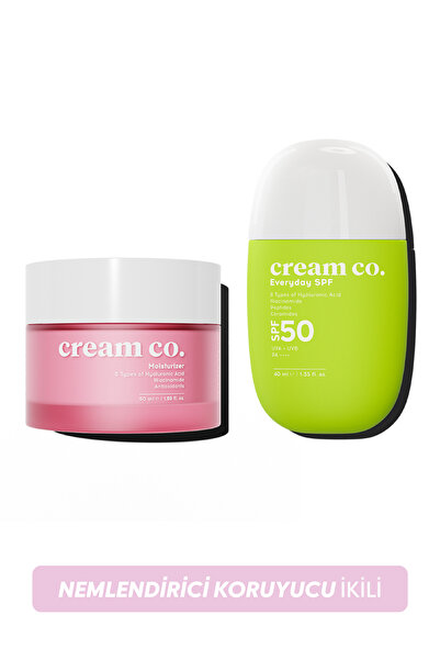 Cream Co. Nemlendirici Güneş Koruyucu İkili | Aydınlatıcı Leke Karşıtı | Mois...