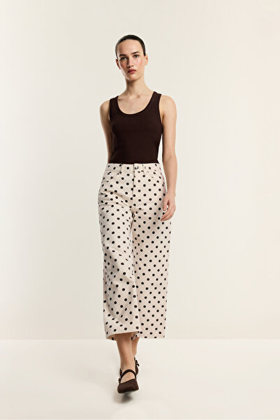 LEFTIES Дамски дънки тип кюлот на точки