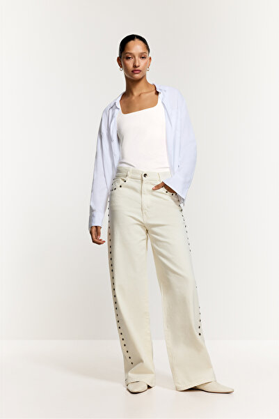 LEFTIES Női szegecses bő farmer