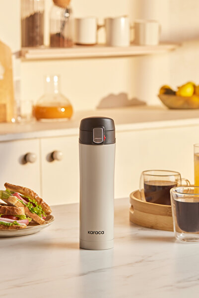 Karaca Pluton Çelik Sızdırmaz Termos 450 Ml Krem