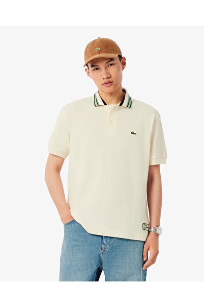 Lacoste Polokošile s pruhovaným límcem ve francouzské výrobě, klasický střih ...