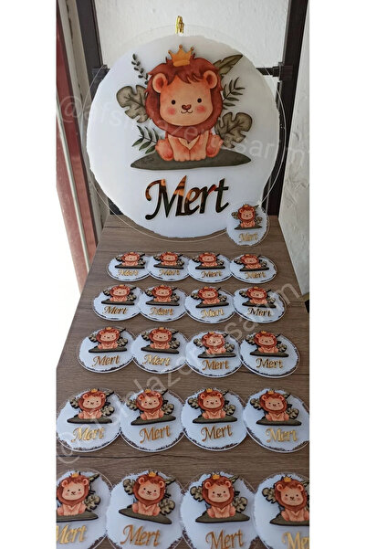 Afsinlazertasarim Şeffaf Pleksi Figürlü Kapı Süsü Ve Magnet ( 20 adet ) Doğum...