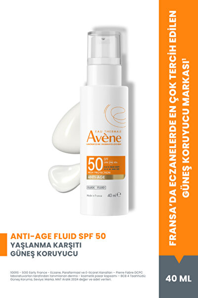 Avene Hyalüronik Asit (%0,2) İçeren SPF 50 Yaşlanma Karşıtı Güneş Kremi 40 ml