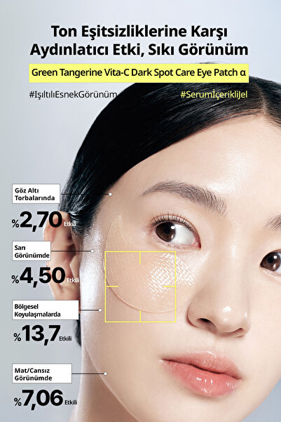Goodal Yeşil Mandalina Özlü, Aydınlatıcı Göz Altı Maskesi GOODAL Green Tangerine Vita C Eye Gel Patch α