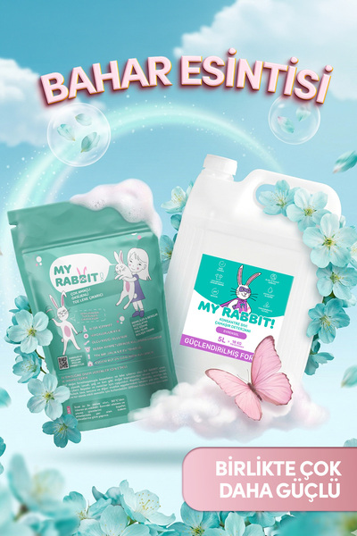 My Rabbit! Konsantre Sıvı Deterjan & Çamaşır ve Yüzey İçin Çok Amaçlı Oksijen...