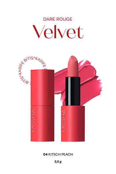 Missha Yoğun Pigmentli Besleyici Kadife Dokulu Mat Ruj Dare Rouge (Velvet/Kit...