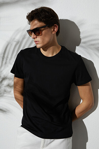 Tudors Μπλουζάκι Unisex Slim Fit Slim Fit 100% βαμβακερό μαλακό με υφή μαύρο ...