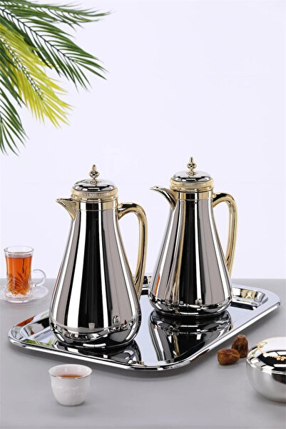 aljahwari طقم ترامس الشاي والقهوة 2حبة لونين