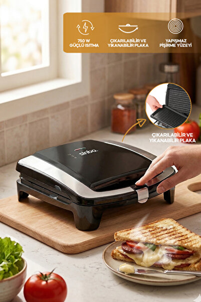 Sinbo SSM-2587 Çıkarılabilir Plakalı Tost Makinesi – Kolay Temizlenebilir, Ya...