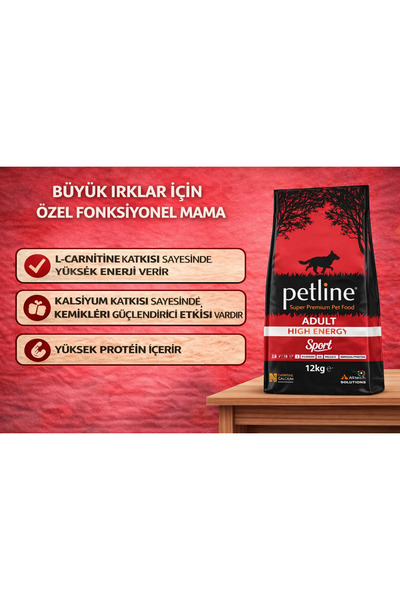 Petline Av Köpekleri Ve Büyük Irk Köpeklere Özel Sport Kuzu Etli Köpek Maması...