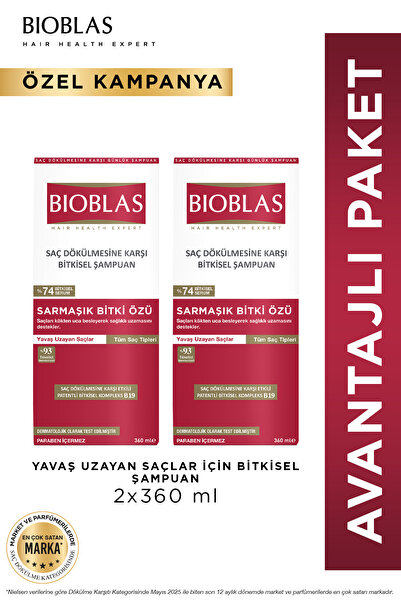 Bioblas Saç Dökülmesine Karşı Sarmaşık Bitki Özü Şampuan 2 x 360 ml