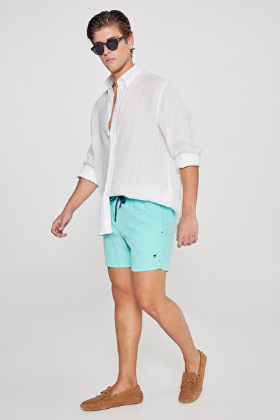 AC&Co / Altınyıldız Classics Mintfarbene, schnell trocknende Herren-Badeshort...