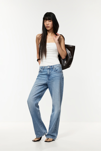 LEFTIES Dámské široké džíny slim fit