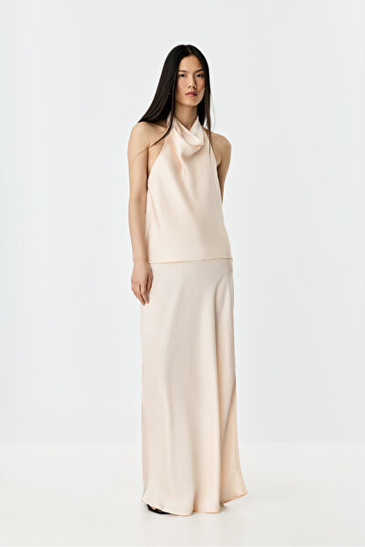 LEFTIES Γυναικεία σατέν μίντι φούστα