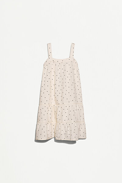 LEFTIES Dětské šaty s puntíky, 25% lněné