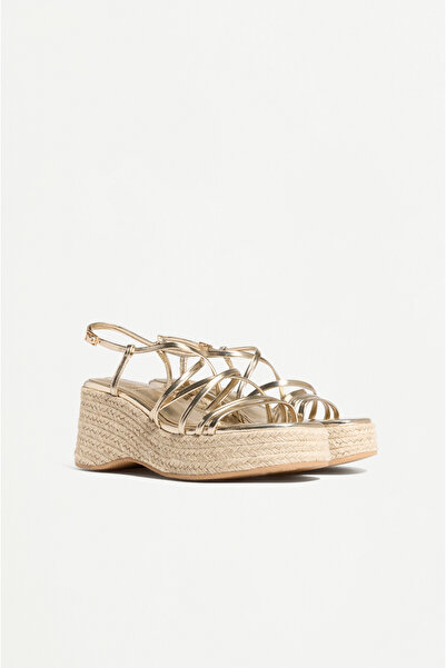 LEFTIES Γυναικεία πλατφόρμα από γιούτα με πολλαπλά λουράκια